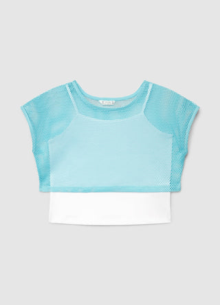 T-shirt doppio strato con inserti a rete