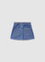 Gonna mini in denim con tasche a cuore