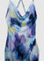 Abito sciallato con stampa tie-dye e spalline incrociate