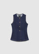 Denim vest with buttons - XS