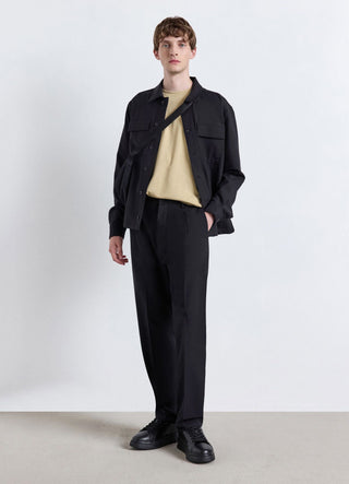 Solid colour wide-leg trousers