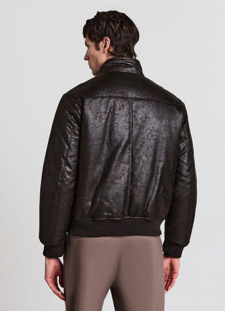 Veste matelassée en simili cuir