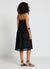 Vestito lungo con spalline e inserti traforati