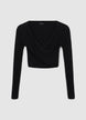 Cross-over ribbed jumper - XS