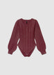Body in maglia a trecce con maniche lunghe - L