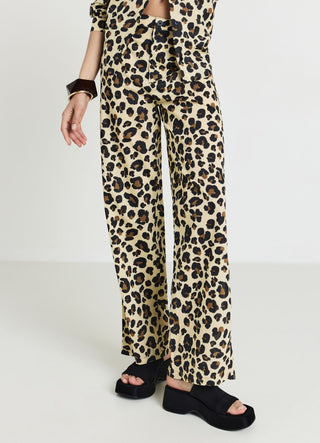 Pantalone straight animalier