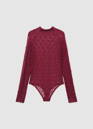 Body in pizzo a maniche lunghe