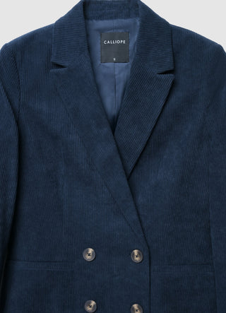 Double-breasted velvet-effect jacket