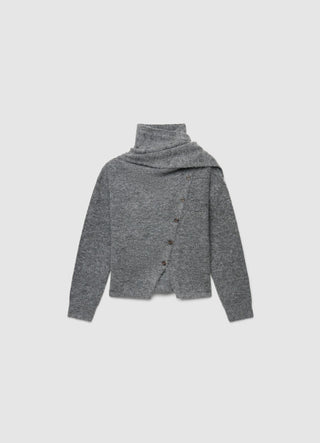 Cardigan avec col écharpe et boutons