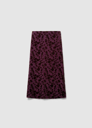 Jupe midi à fleurs dévoré