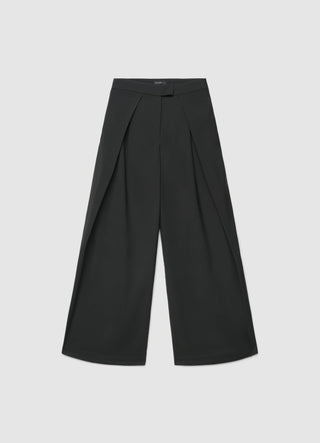 Pantaloni palazzo con pieghe e tasche alla francese