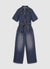 Zip-up jumpsuit with belt