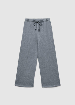 Palazzo sweatpants with a shimmering drawstring effect