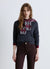 Cable-knit jumper with V-neck