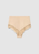 High-waisted shaping briefs with lace - S