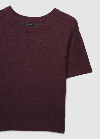 T-shirt punto traforato a tinta unita