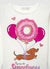 T-shirt a manica lunga con stampa e applicazioni 3d