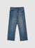 Jeans straight crop a tinta unita