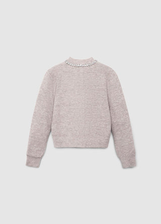 Cardigan con colletto gioiello e bottoni