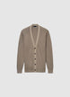 Cardigan bicolore con bottoni - S