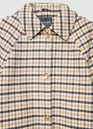 Cappotto monopetto a quadri