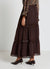 Long skirt with ruffles and lace inserts