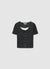 T-shirt with front tie and lace insert