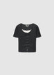 T-shirt with front tie and lace insert - 8-9