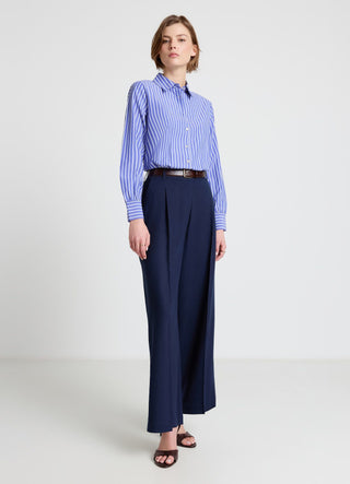 Palazzo trousers in a linen blend