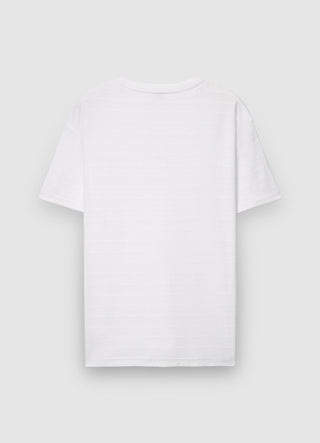 Serafino T-shirt with embossed stripe pattern