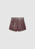 Mini leather-effect trouser skirt with side zip