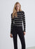 Striped T-shirt with a high neck
