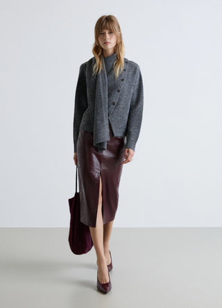 Cardigan avec col écharpe et boutons