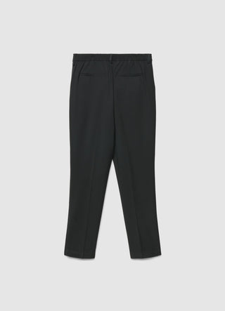 Long trousers with elastic waistband