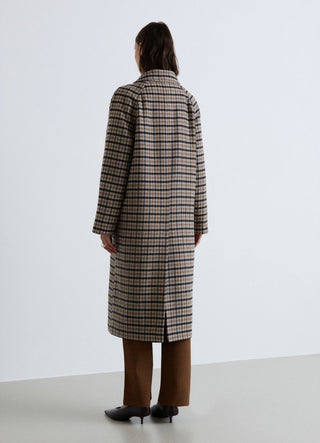 Cappotto monopetto a quadri