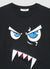T-shirt a maniche lunghe con stampa mostro e zip