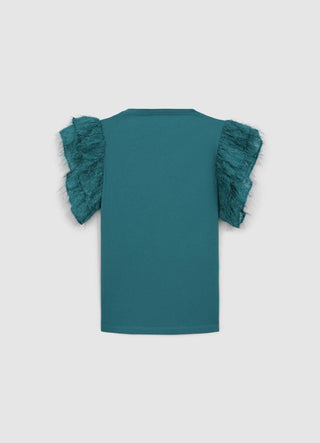 T-shirt maniche volant