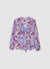 Blouse with ruffles and floral print