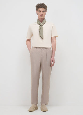 Linen-blend chino trousers