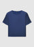 Einfarbiges Satin-ähnliches T-Shirt