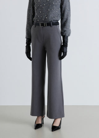 Melange palazzo trousers without pleats