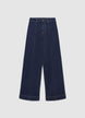 Jeans wide leg con pieghe vita alta - 44