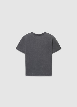 T-shirt girocollo tinta unita effetto slavato