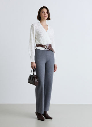 Straight-leg knit trousers