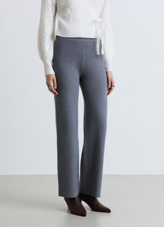Straight-leg knit trousers