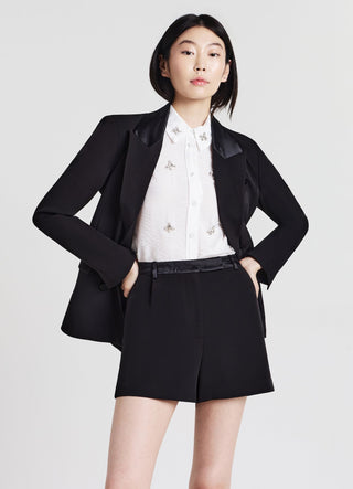 Shorts eleganti vita simil satin