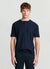 Crew neck T-shirt with embossed stripe pattern