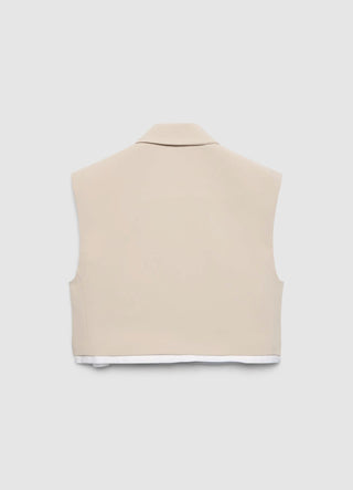 Gilet court avec revers et pattes