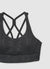 Top bra with crossed straps and animal print