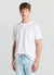 Serafino T-shirt with embossed stripe pattern